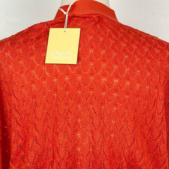 NWT * CHARLIE HOLIDAY Gisele Pointelle Cardigan - Size 2 - $114. - Picture 6 of 13